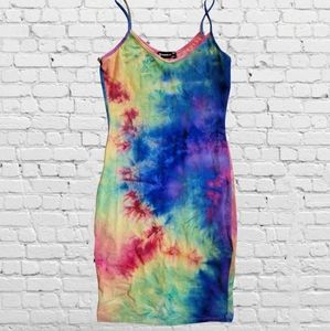 Popular 21 Tie Dye Bodycon Mini Dress
